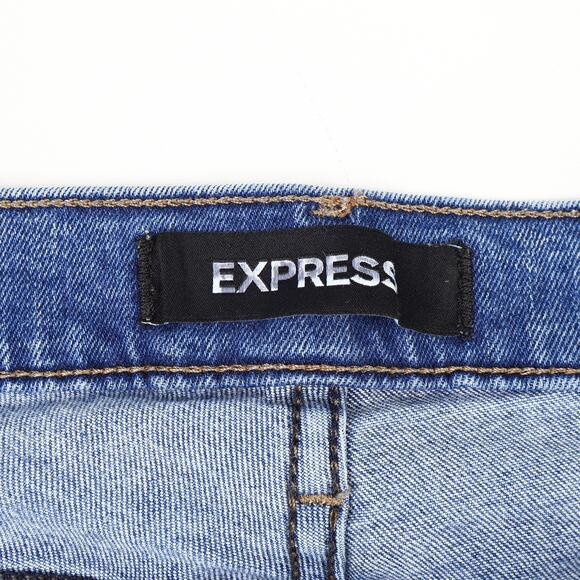 Express Womens Plus 18R Skinny Mid-Rise Medium Wash Denim Blue Jeans - Picture 9 of 12